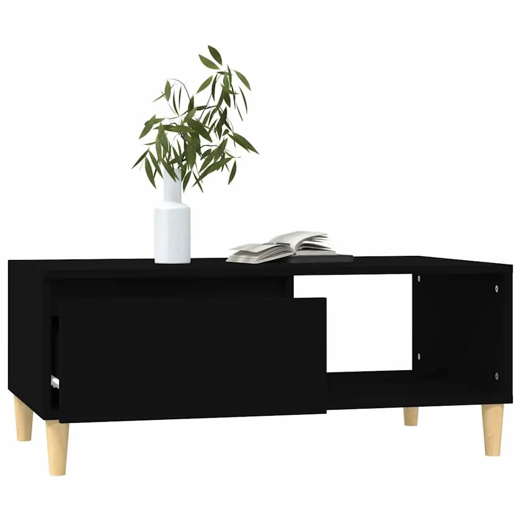 Black Scandinavian Coffee Table with Drawer