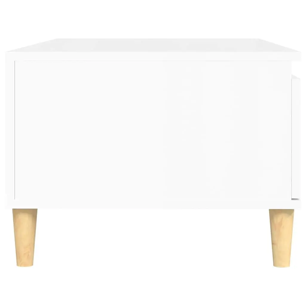 Coffee Table High Gloss White 90x50x36.5cm Storage Drawer Open Compartment