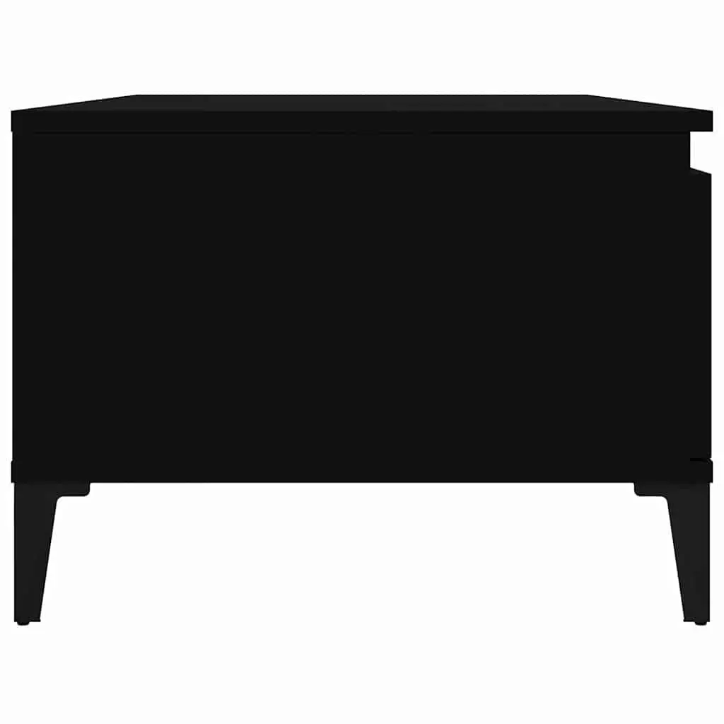 Coffee Table Black with 1 Drawer and Open Compartment