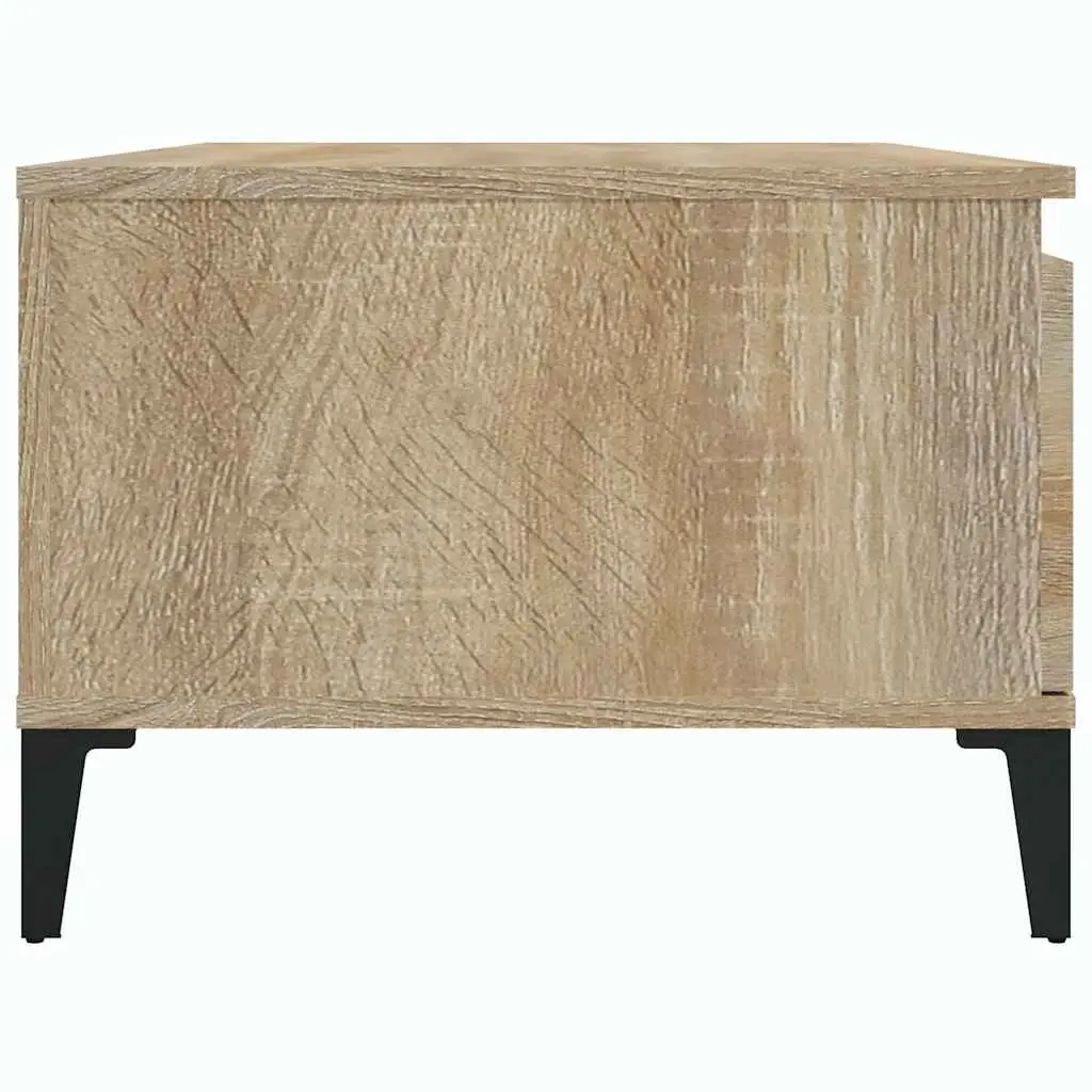 Coffee Table Brown Storage Drawer Open Compartment Engineered Wood Side Table