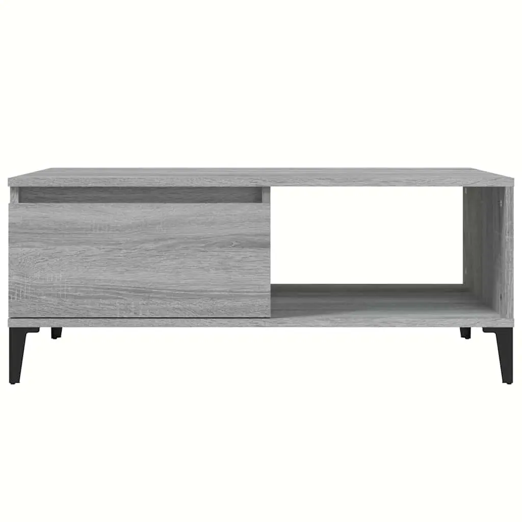 Coffee Table Grey Sonoma Storage Drawer Open Compartment Side Table Furniture