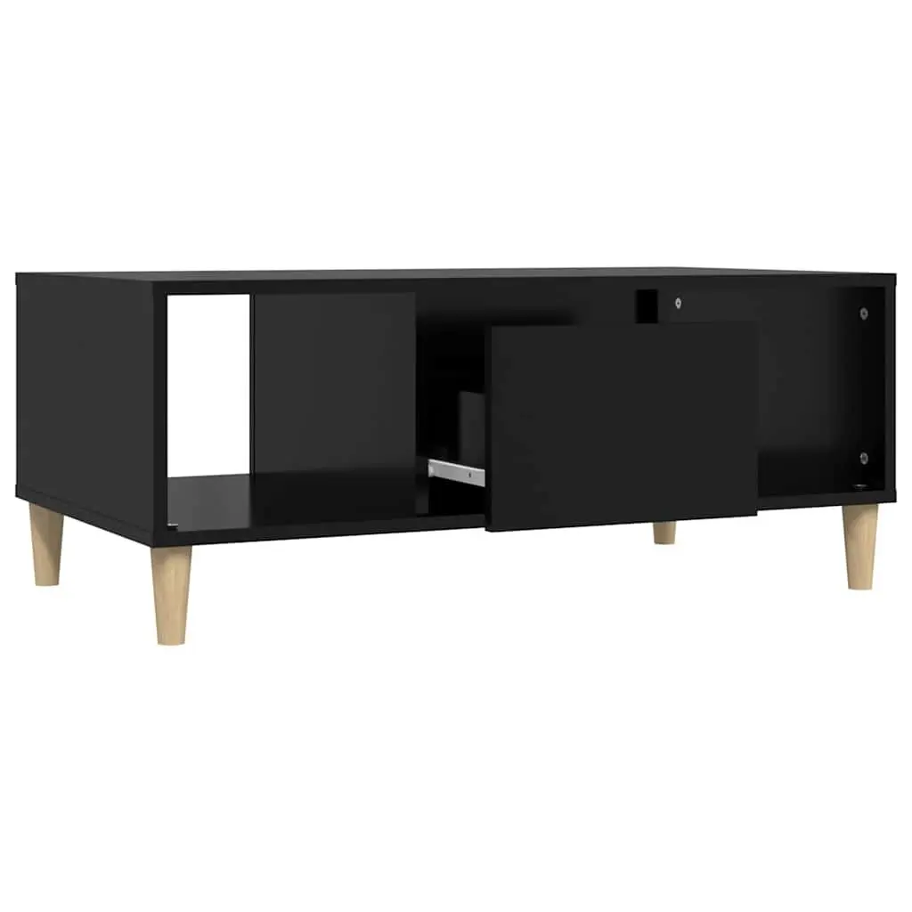Coffee Table Black 90x50x36.5 cm for Living Room with Storage Compartments Drawer