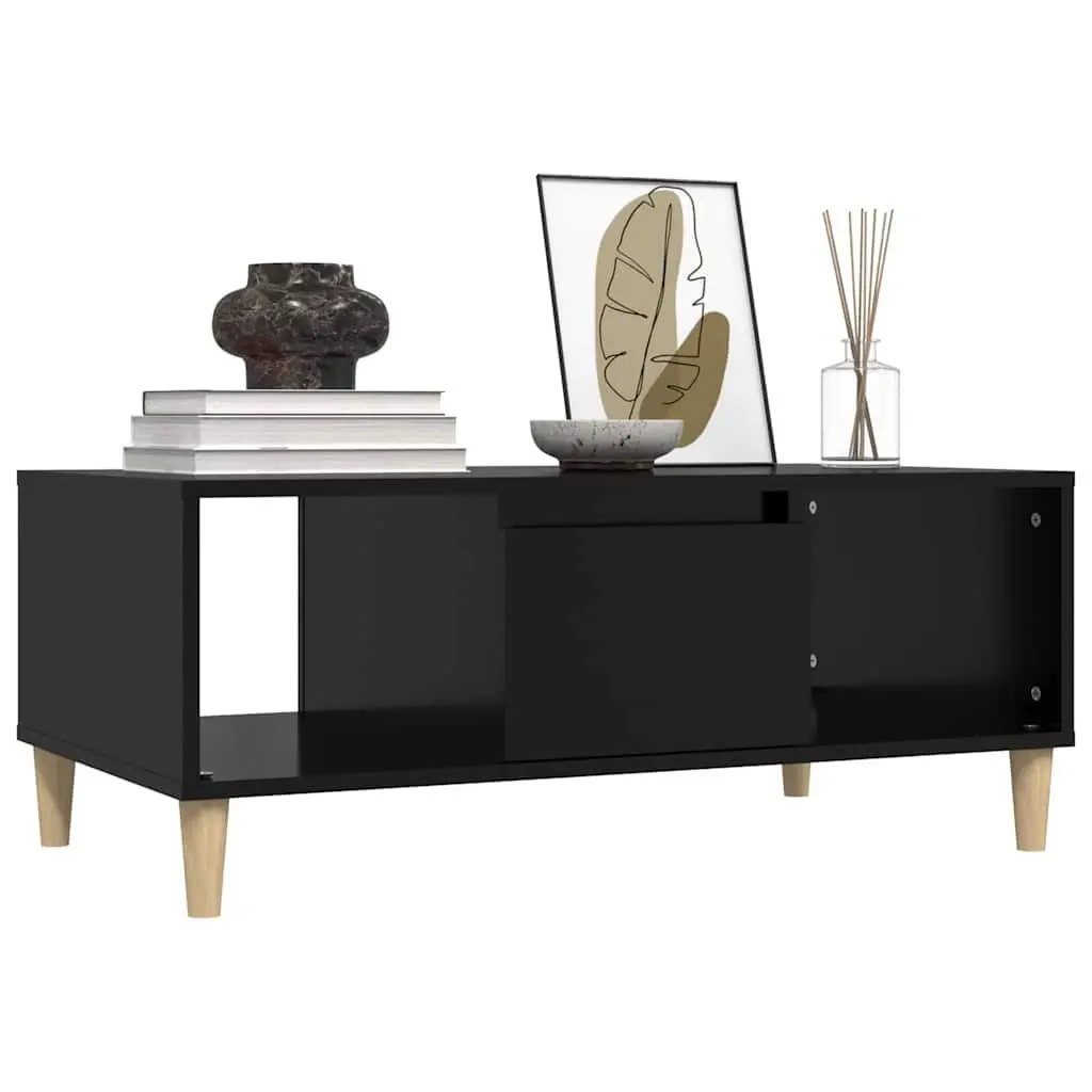Coffee Table Black 90x50x36.5 cm for Living Room with Storage Compartments Drawer