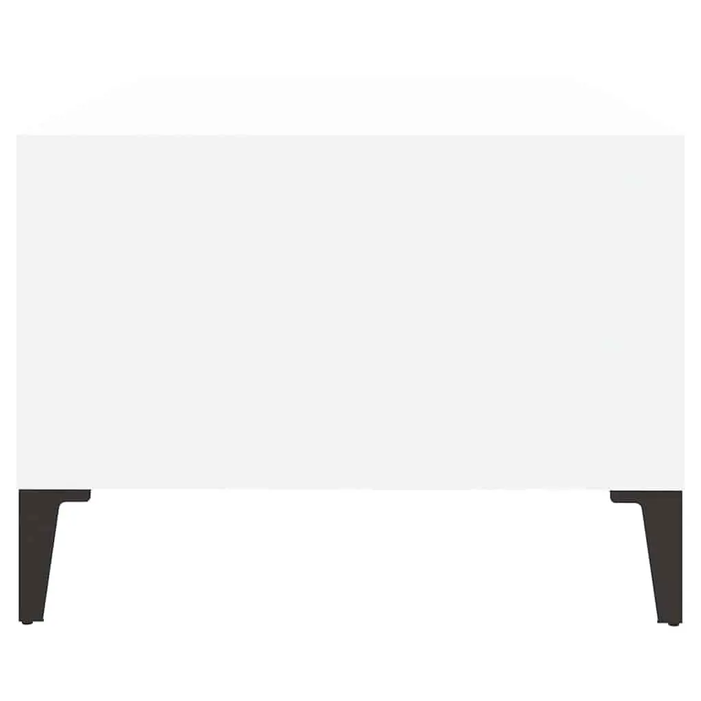 Coffee Table White Storage Drawer Open Compartments Engineered Wood Accent