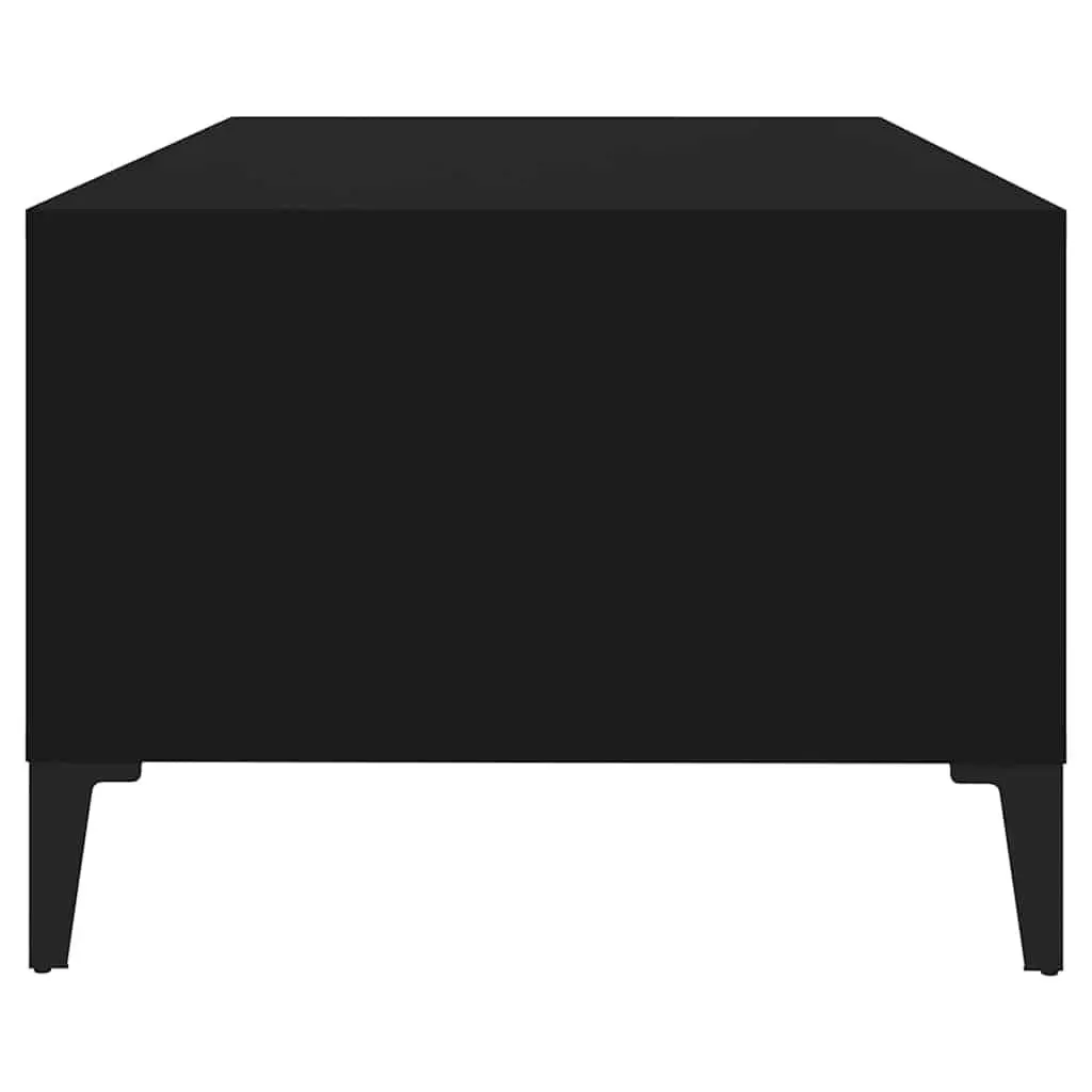 Coffee Table Black Storage Drawer Open Compartments Accent Side Table Modern