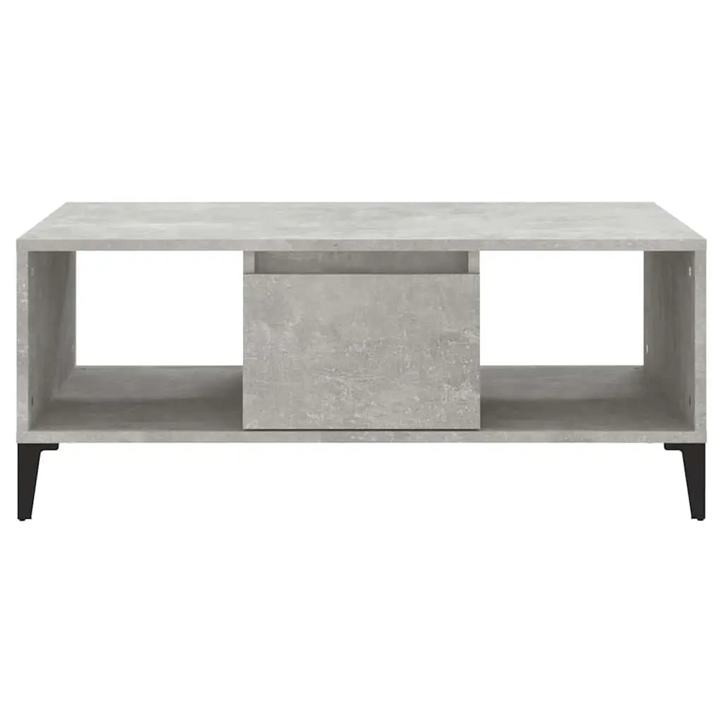 Coffee Table Grey 90x50x36.5 cm with Drawer and Open Compartments Storage