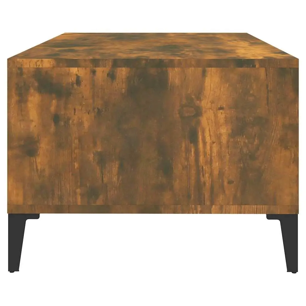 Coffee Table with Storage Drawer Open Compartments Brown Engineered Wood