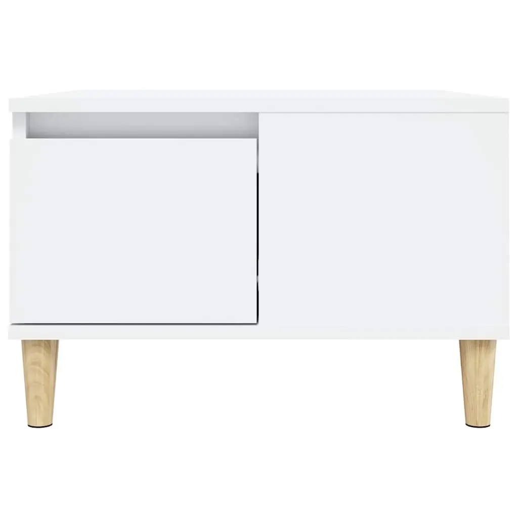 Coffee Table White Modern Living Room Accent Table with Drawer Storage