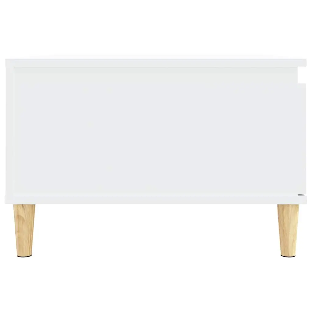 Coffee Table White Modern Living Room Accent Table with Drawer Storage