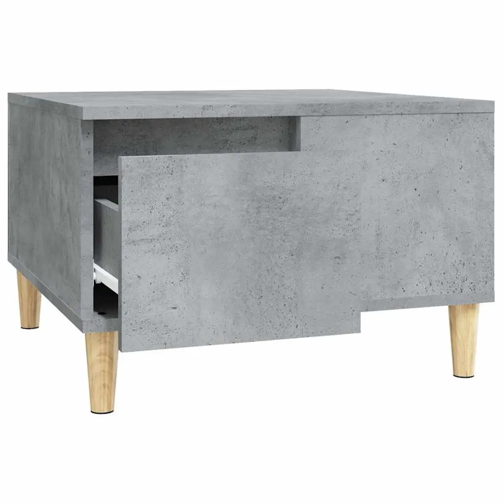 Coffee Table Grey 55x55x36.5cm with Storage Drawer Open Compartment Living Room