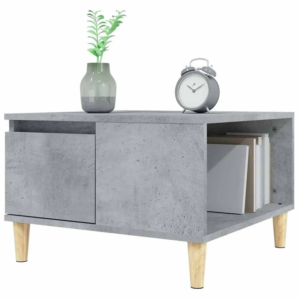 Coffee Table Grey 55x55x36.5cm with Storage Drawer Open Compartment Living Room