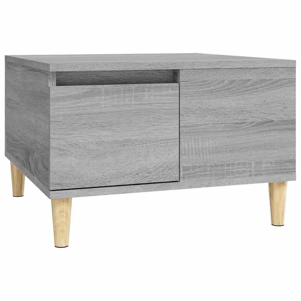 Coffee Table Grey Sonoma 55x55x36.5 cm with Storage Drawer Open Compartment