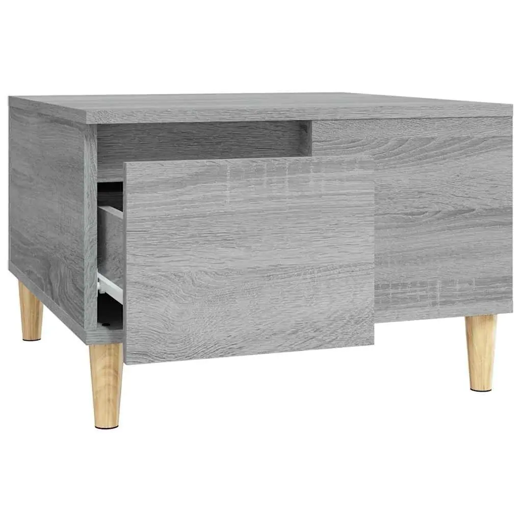Coffee Table Grey Sonoma 55x55x36.5 cm with Storage Drawer Open Compartment
