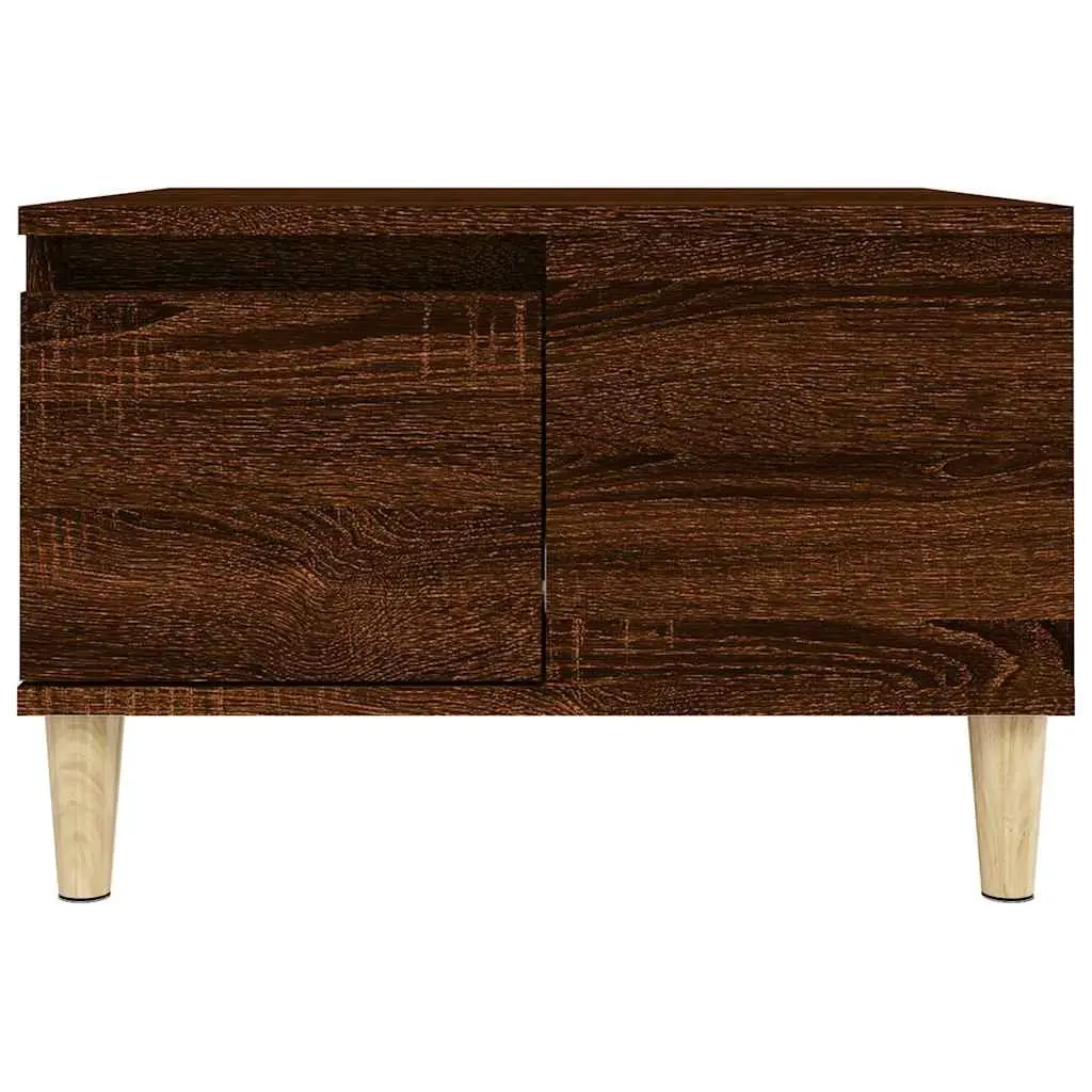 Coffee Table Brown Oak 55x55x36.5 cm with Storage Drawer Open Compartment
