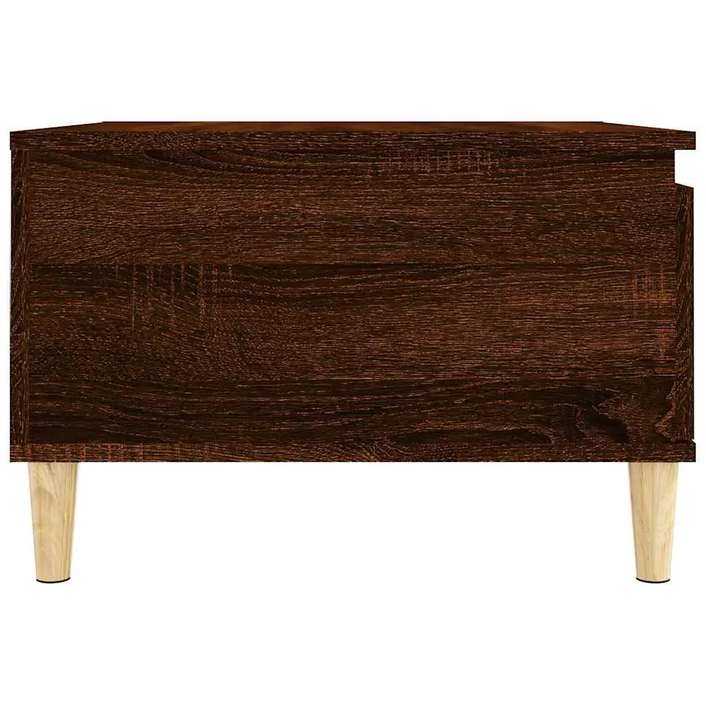Coffee Table Brown Oak 55x55x36.5 cm with Storage Drawer Open Compartment
