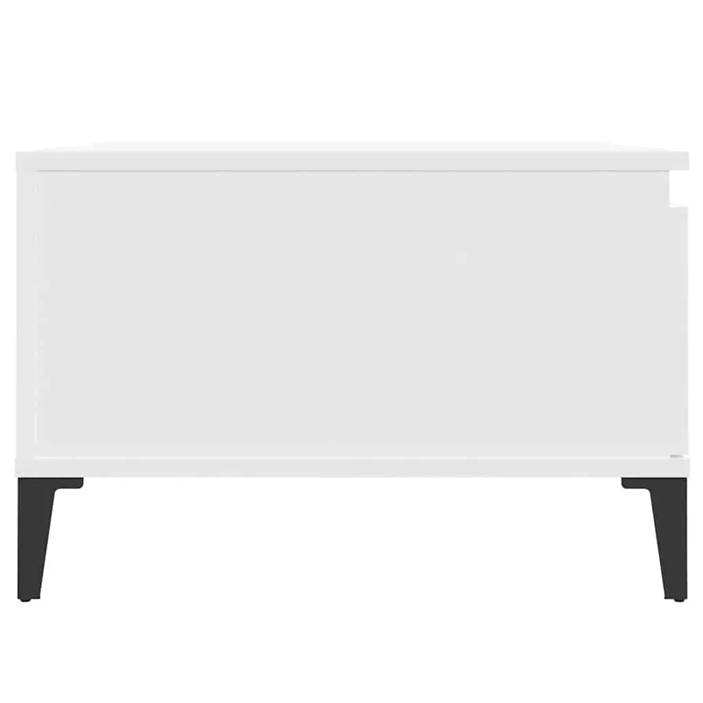 Coffee Table White 55x55x36.5 cm with Storage Drawer Open Compartment Living