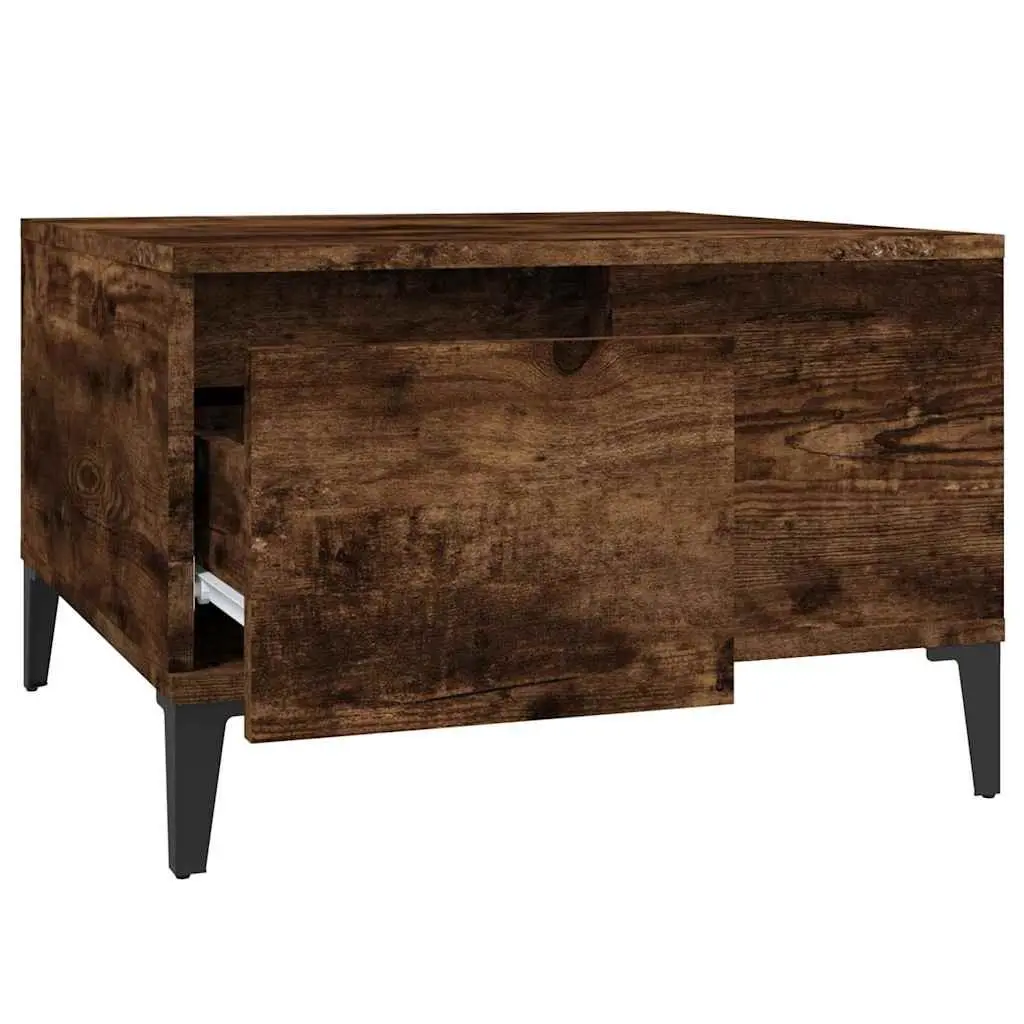 Coffee Table for Living Room with Storage Drawer Open Compartment Brown 55W x 55D x 36.5H cm Engineered Wood