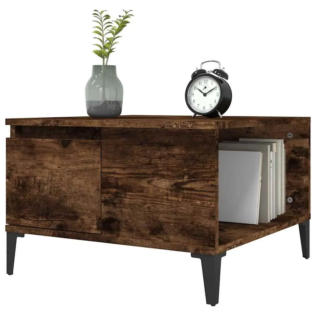 Coffee Table for Living Room with Storage Drawer Open Compartment Brown 55W x 55D x 36.5H cm Engineered Wood