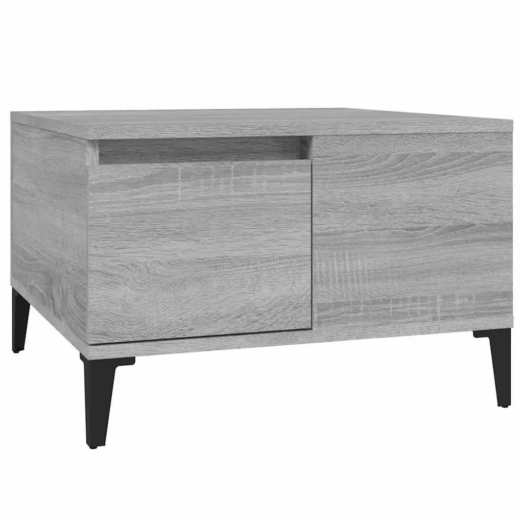 Coffee Table Grey Sonoma with Storage Drawer Open Compartment Living Room