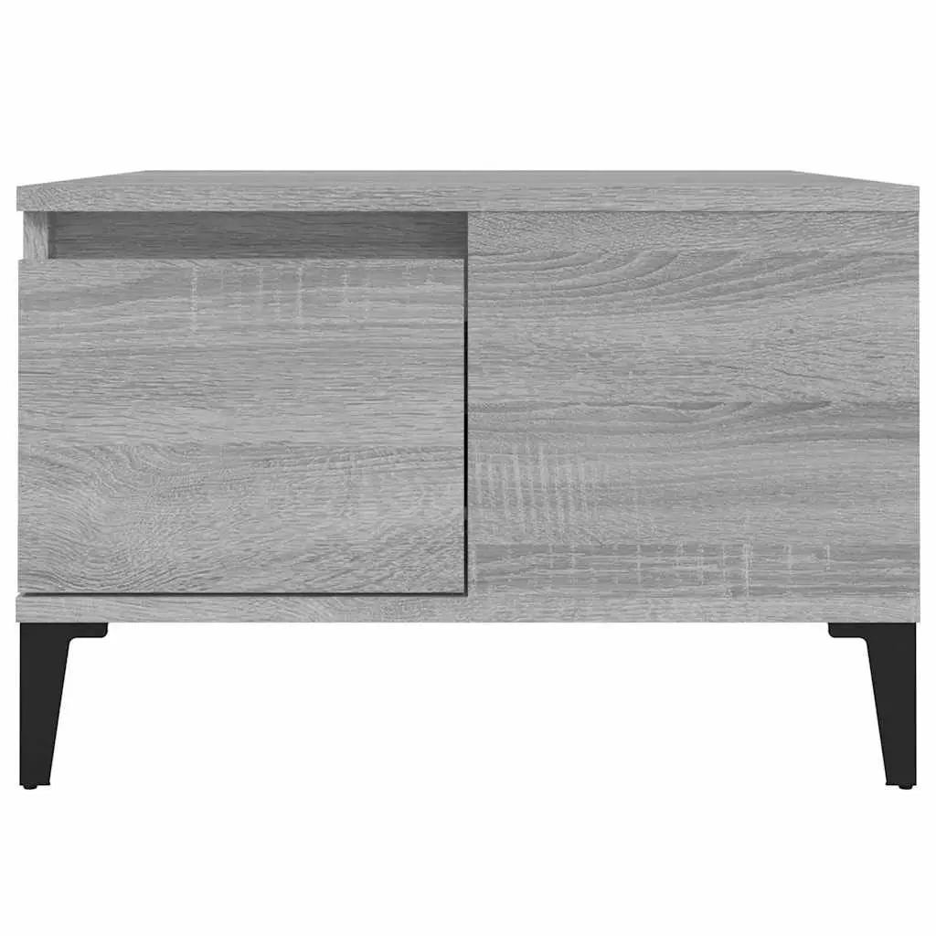 Coffee Table Grey Sonoma with Storage Drawer Open Compartment Living Room