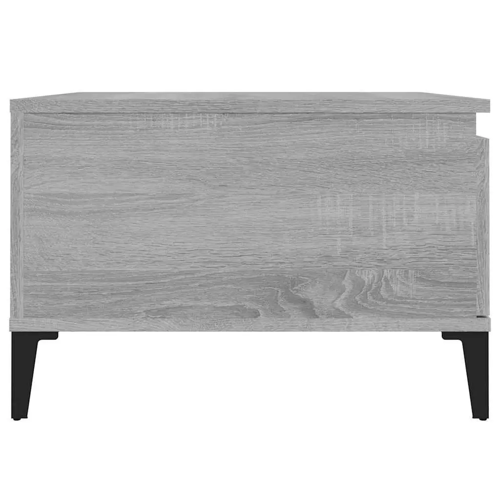 Coffee Table Grey Sonoma with Storage Drawer Open Compartment Living Room