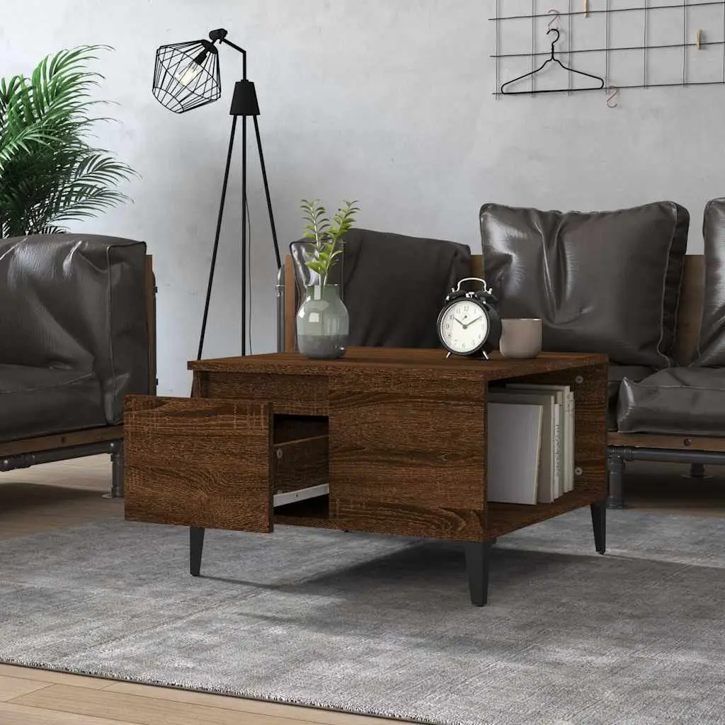 Brown Oak Coffee Table 55x55x36.5 cm