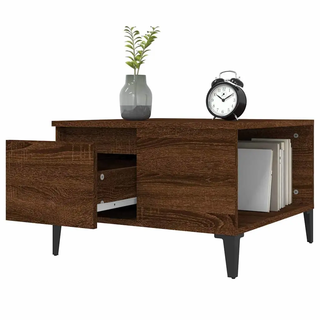 Brown Oak Coffee Table 55x55x36.5 cm