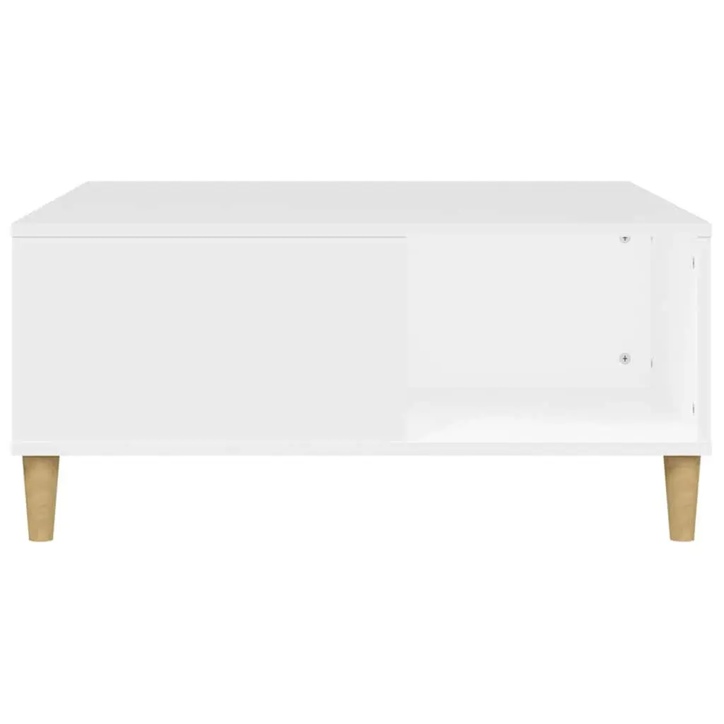 White Coffee Table with Storage Compartments Modern Living Room Accent Furniture