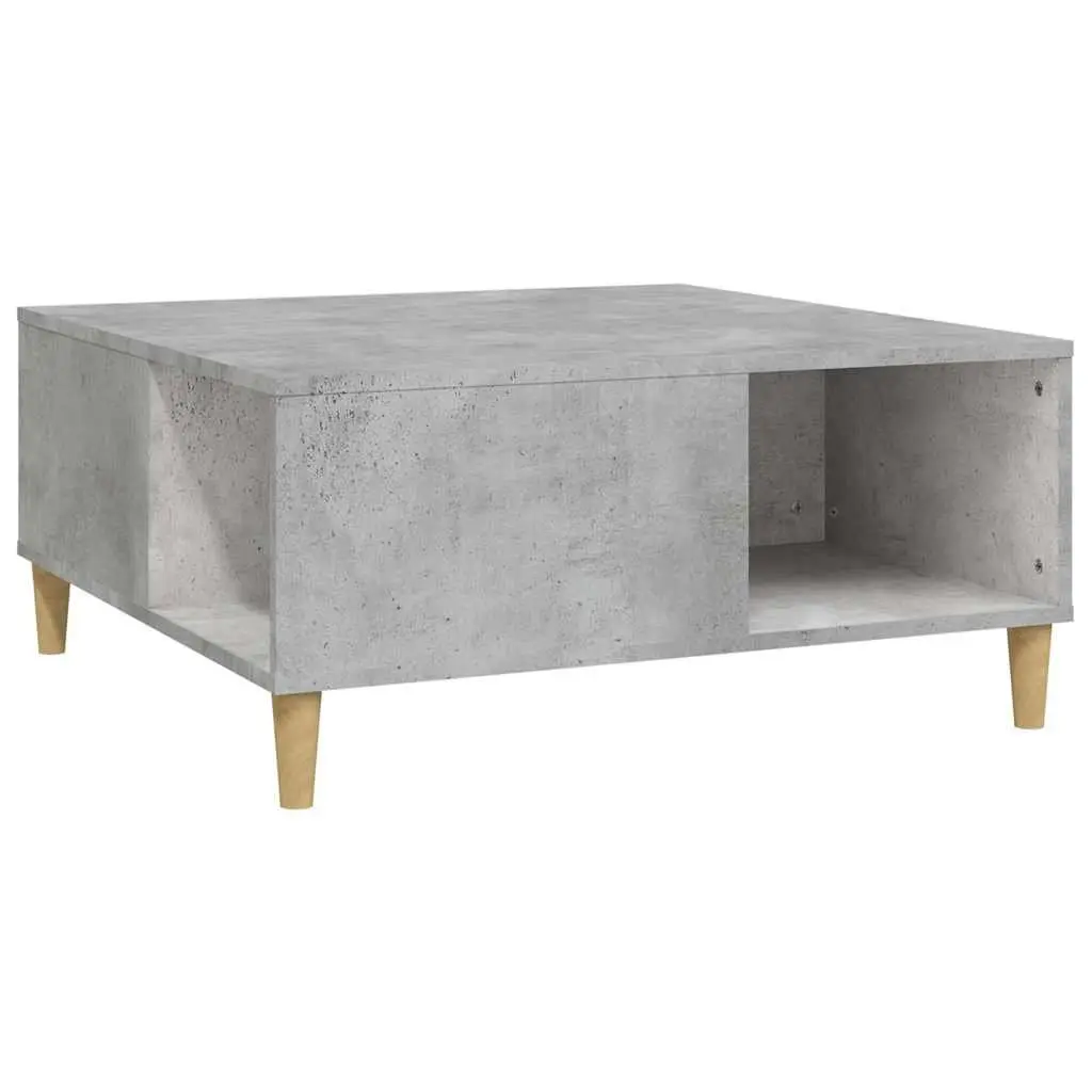 Coffee Table Grey 80 x 80 x 36.5 cm with Storage