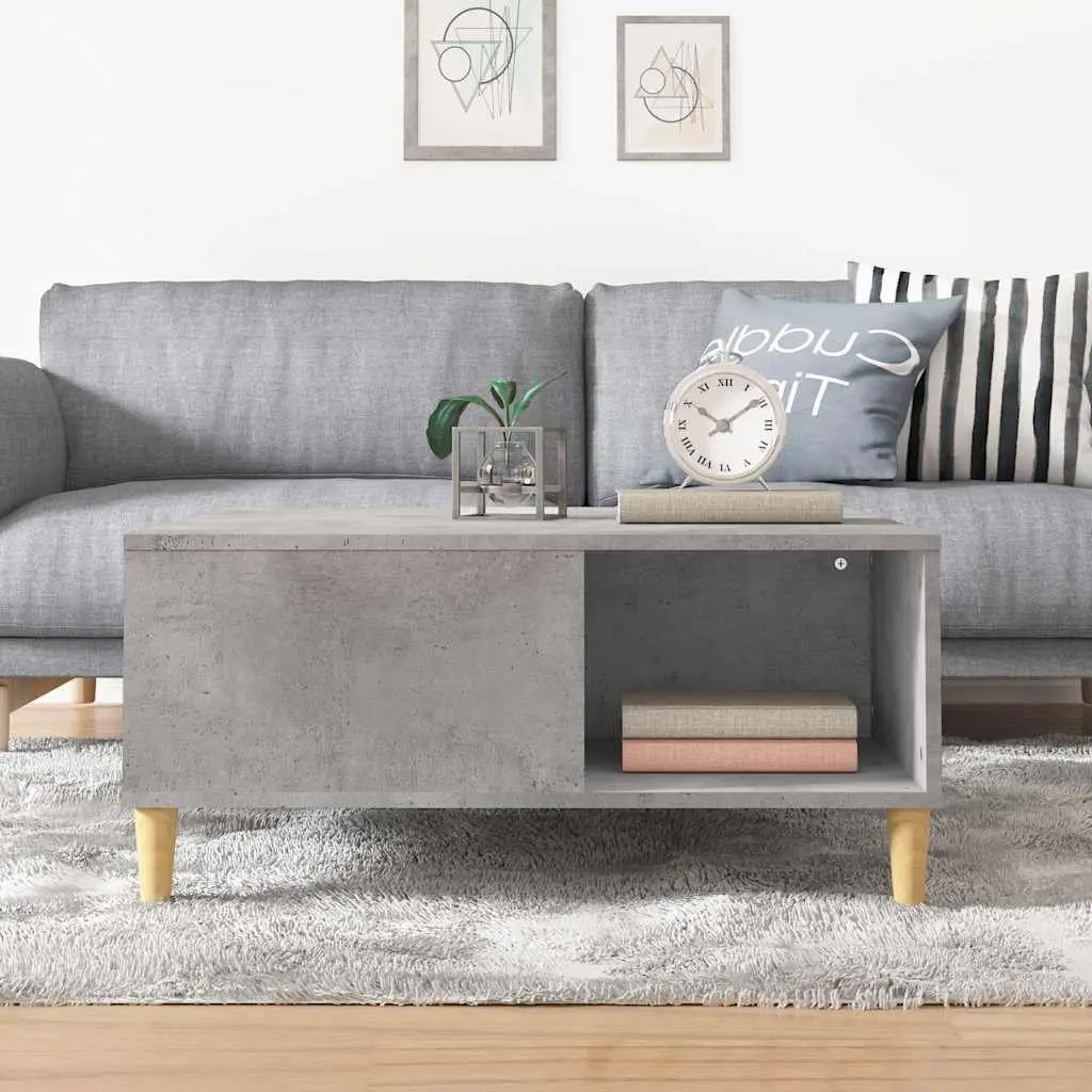 Coffee Table Grey 80 x 80 x 36.5 cm with Storage