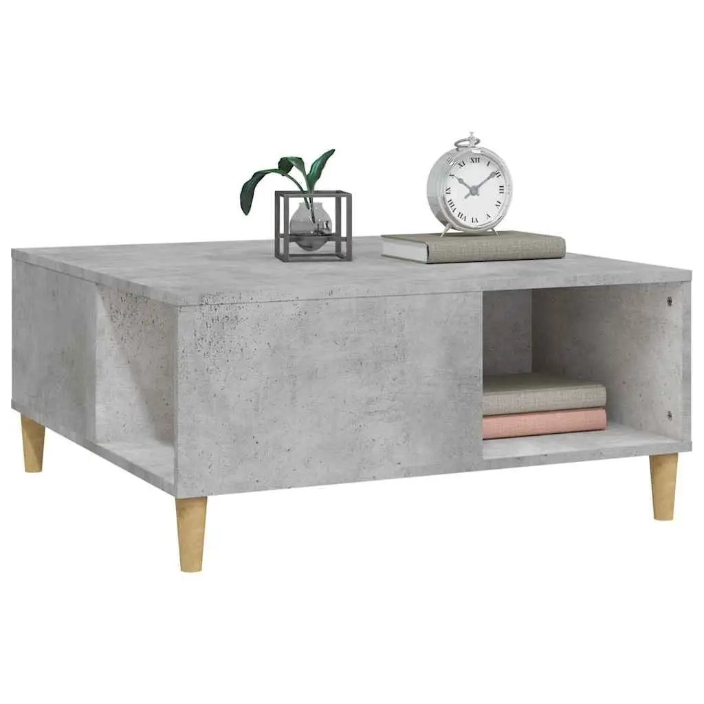 Coffee Table Grey 80 x 80 x 36.5 cm with Storage