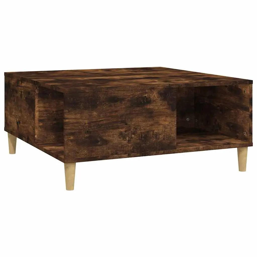 Coffee Table with Storage Compartments Brown Engineered Wood 80x80x36.5cm