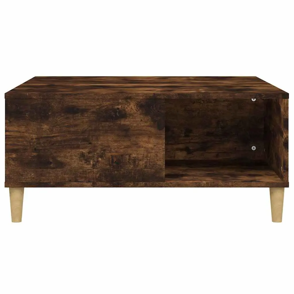 Coffee Table with Storage Compartments Brown Engineered Wood 80x80x36.5cm