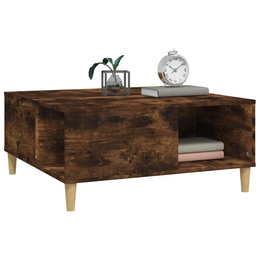 Coffee Table with Storage Compartments Brown Engineered Wood 80x80x36.5cm