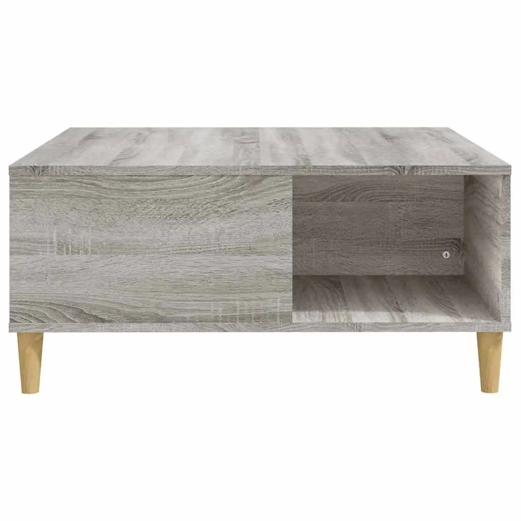 Coffee Table for Living Room Grey Sonoma 80x80x36.5cm with Storage Compartments