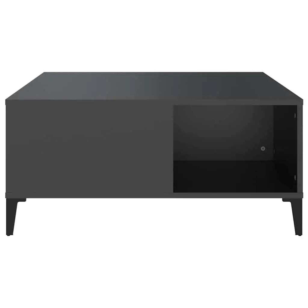 Black Coffee Table with Storage Compartments Modern Living Room Accent Furniture