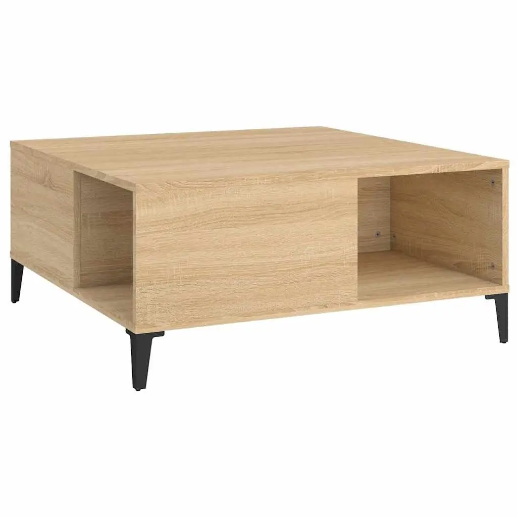 Coffee Table Brown Engineered Wood Storage Compartments Living Room Furniture