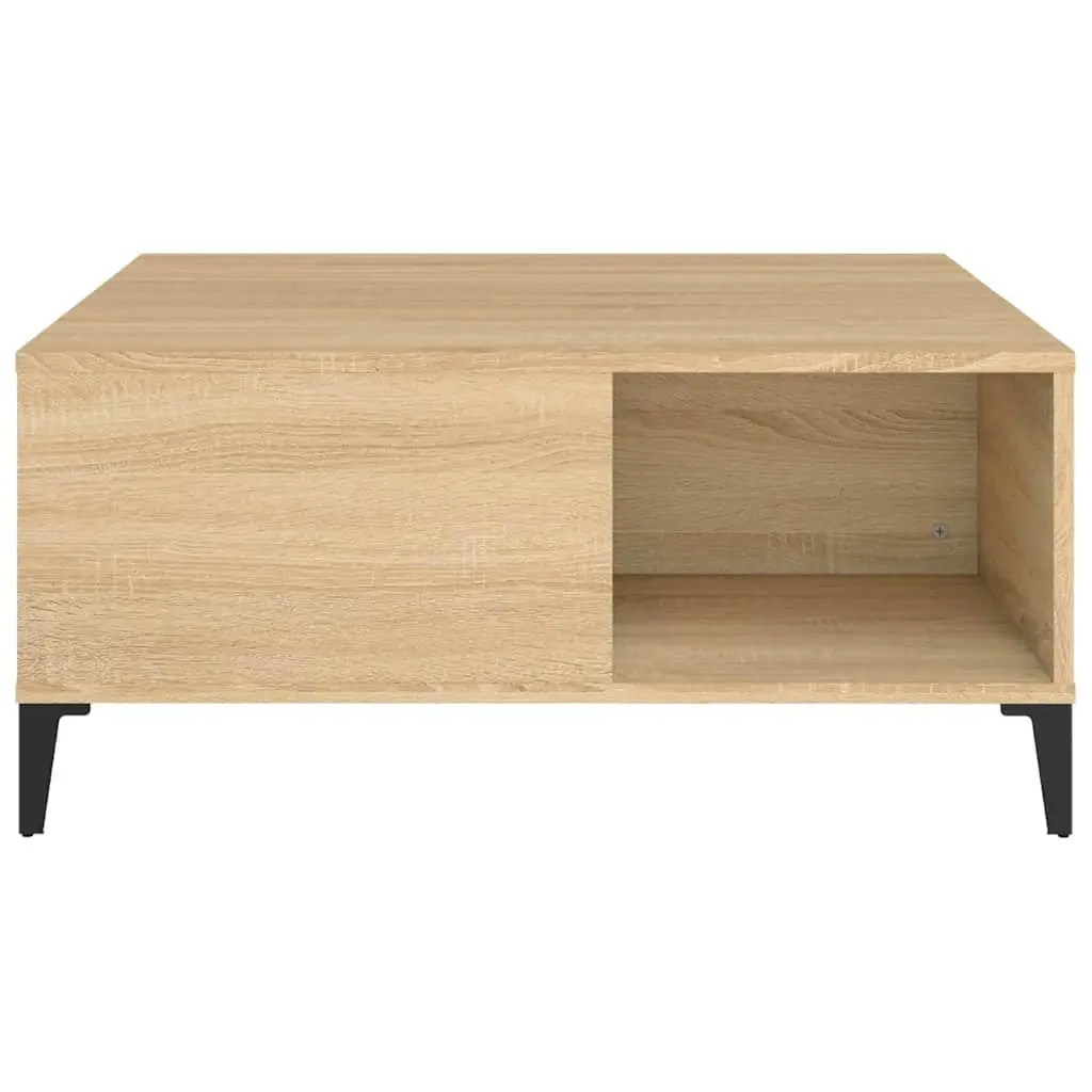 Coffee Table Brown Engineered Wood Storage Compartments Living Room Furniture