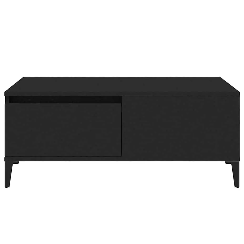 Coffee Table Black 90x50x36.5 cm with Drawer Storage Accent Side Table