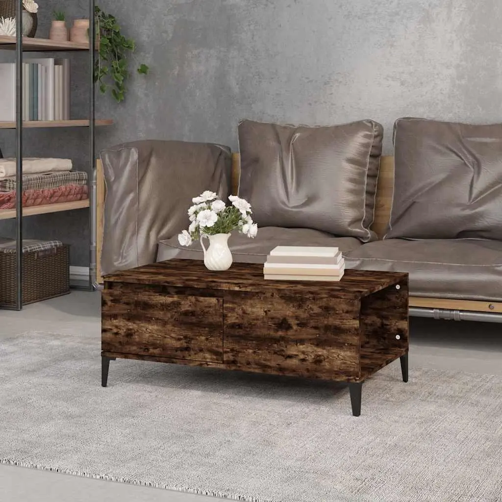 Coffee Table Living Room Brown Engineered Wood with Storage Drawer