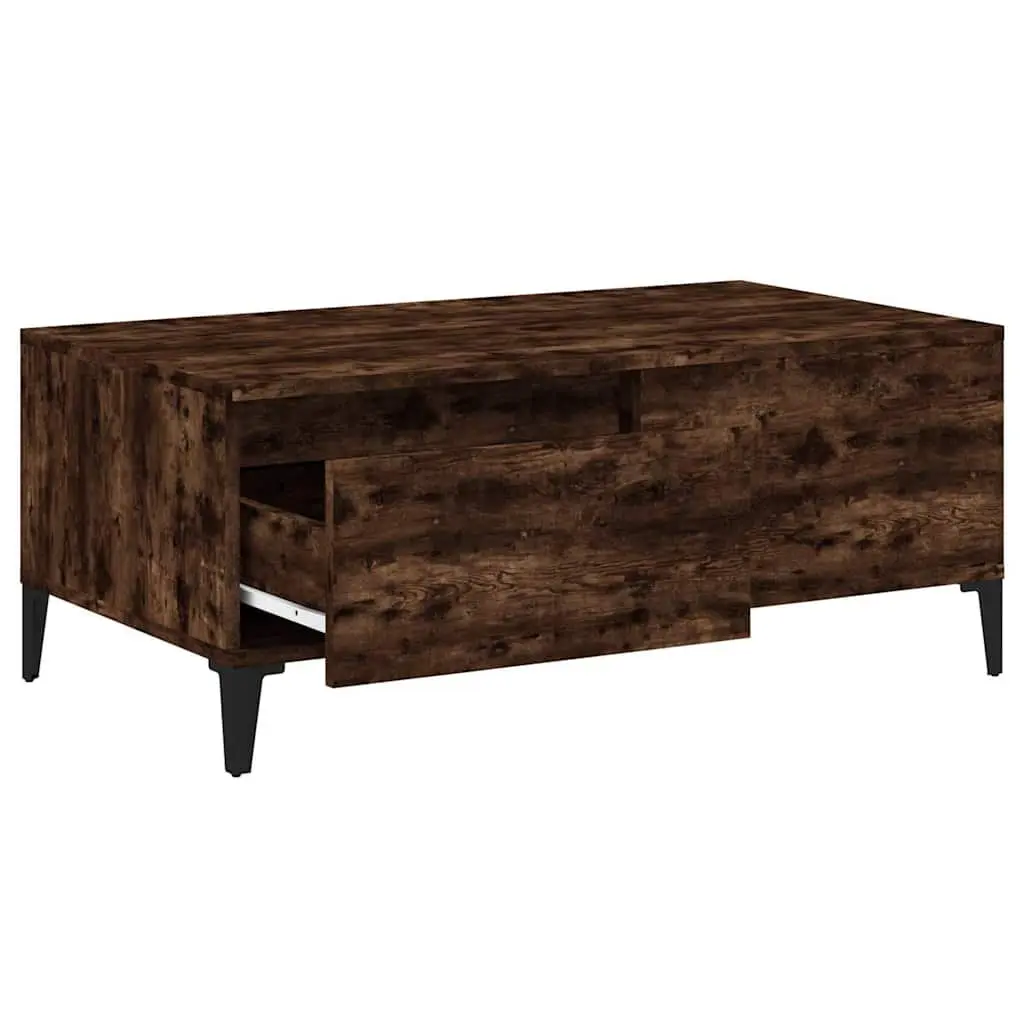 Coffee Table Living Room Brown Engineered Wood with Storage Drawer