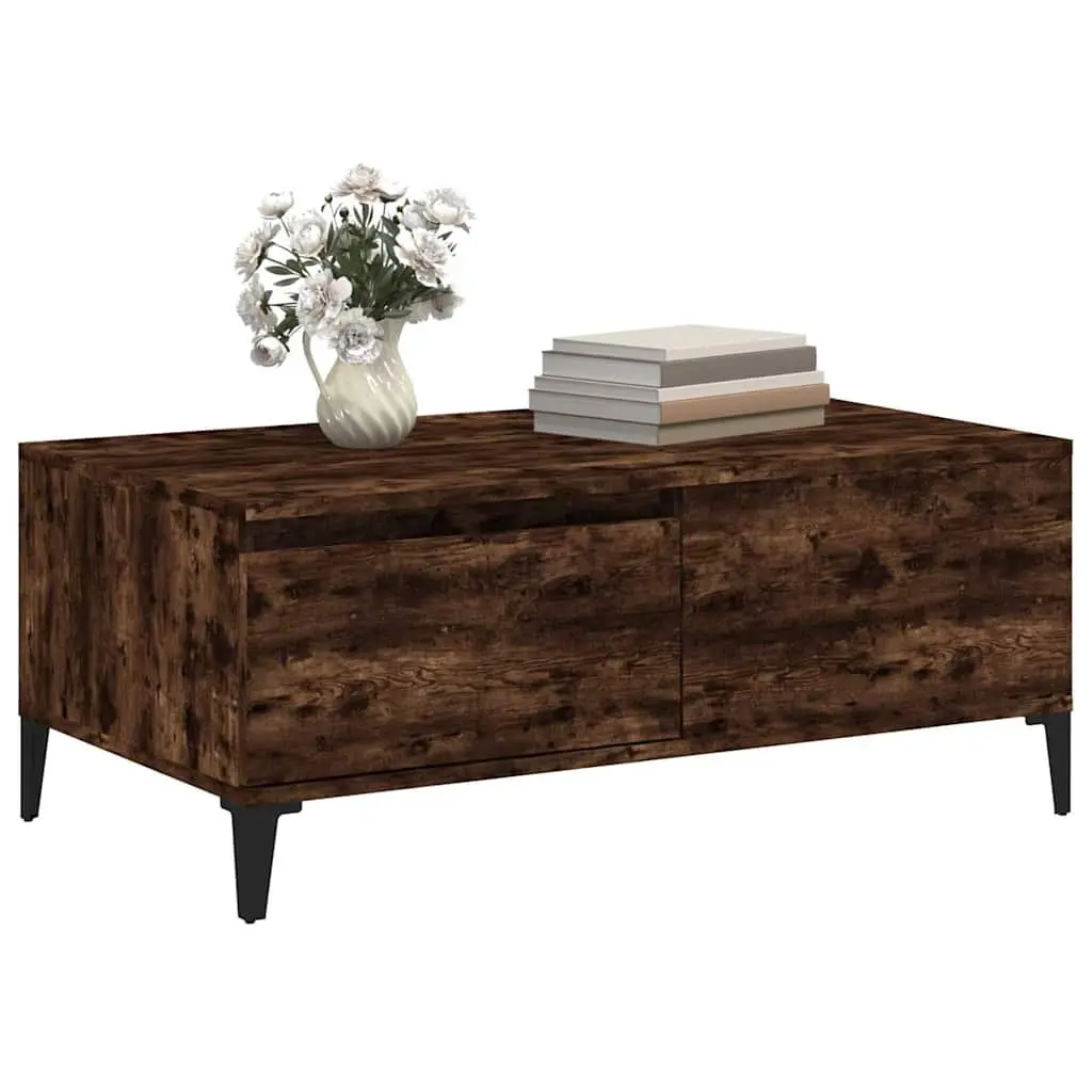 Coffee Table Living Room Brown Engineered Wood with Storage Drawer
