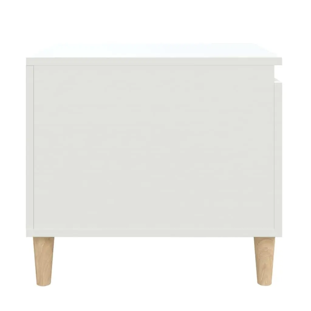 Coffee Table White Storage Compartment Shelf Living Room Accent Furniture