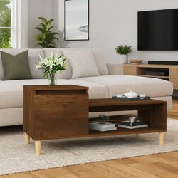 Coffee Table Dimensions: 100 x 50 x 45 cm with Brown Oak Finish