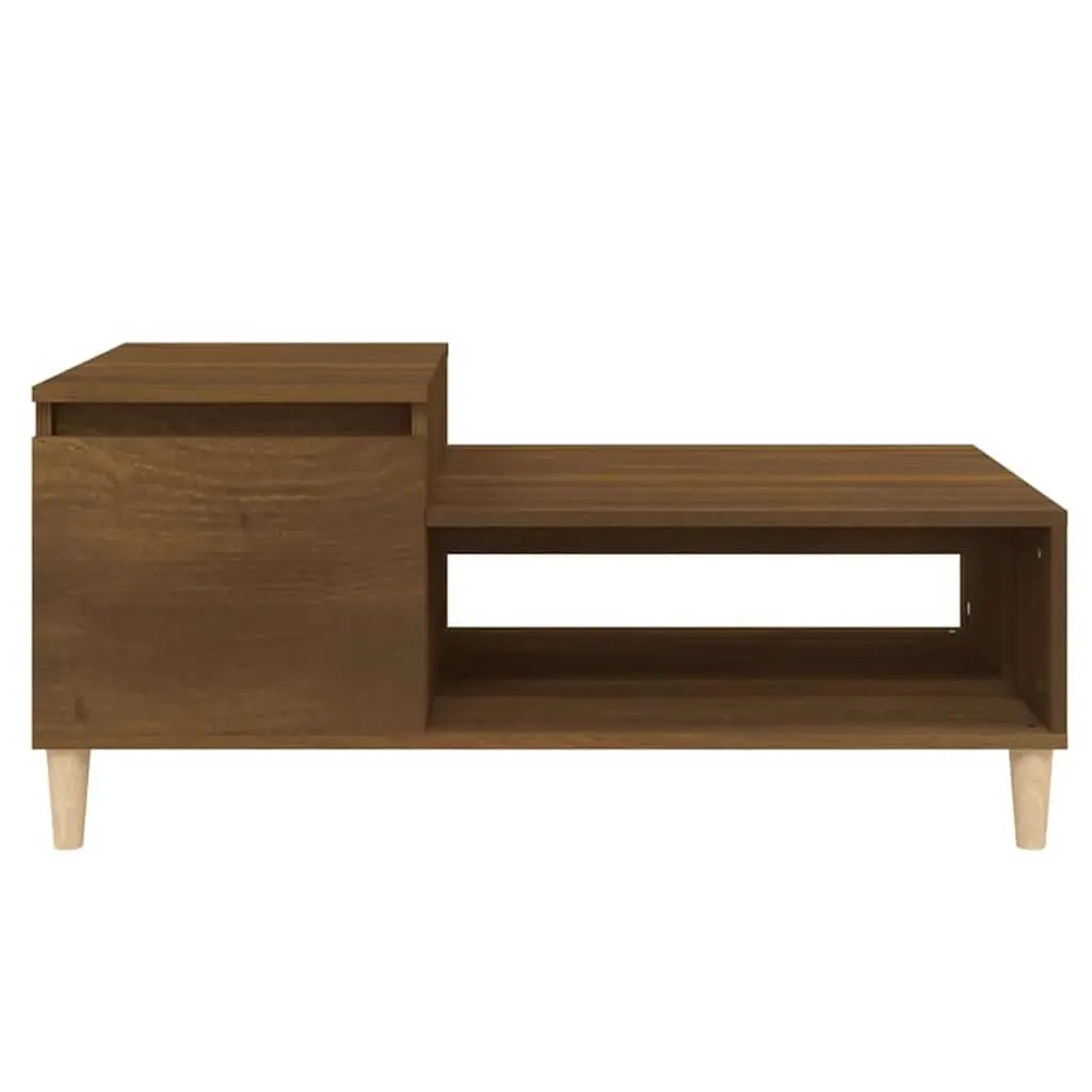 Coffee Table Living Room 100 x 50 x 45 cm Brown Oak Engineered Wood Storage Compartment