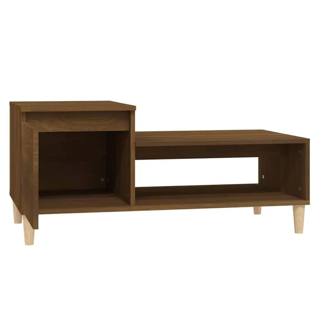 Coffee Table Living Room 100 x 50 x 45 cm Brown Oak Engineered Wood Storage Compartment