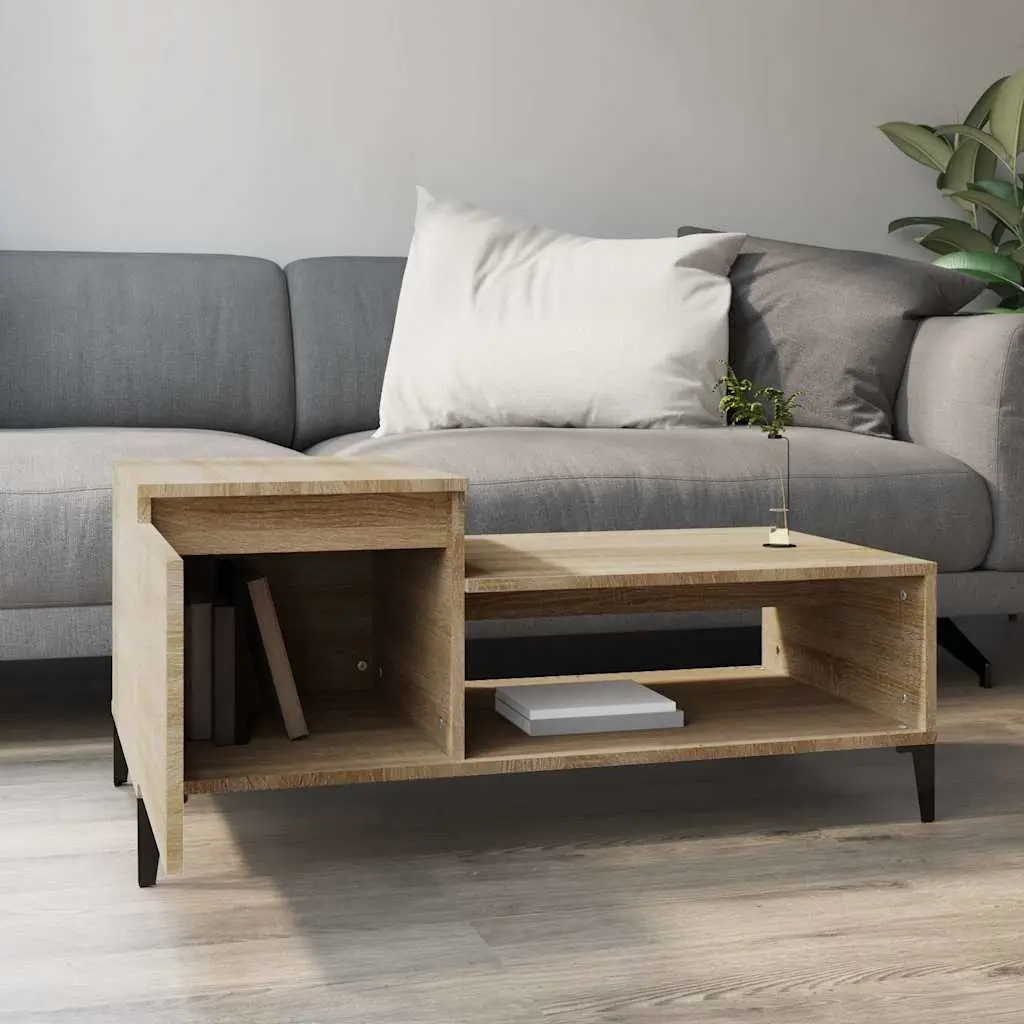 Engineered Wood Coffee Table 100x50x45cm with Shelf