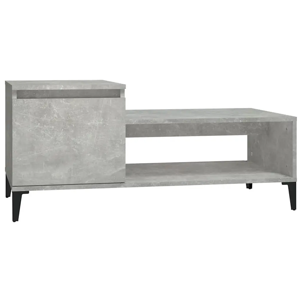 Coffee Table Grey Engineered Wood 100x50x45cm