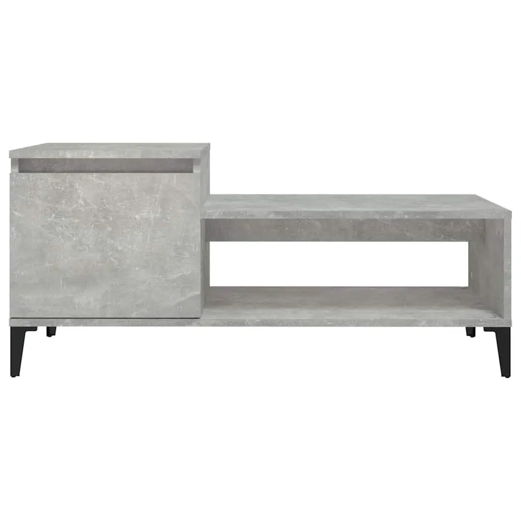 Coffee Table Grey Engineered Wood 100x50x45cm