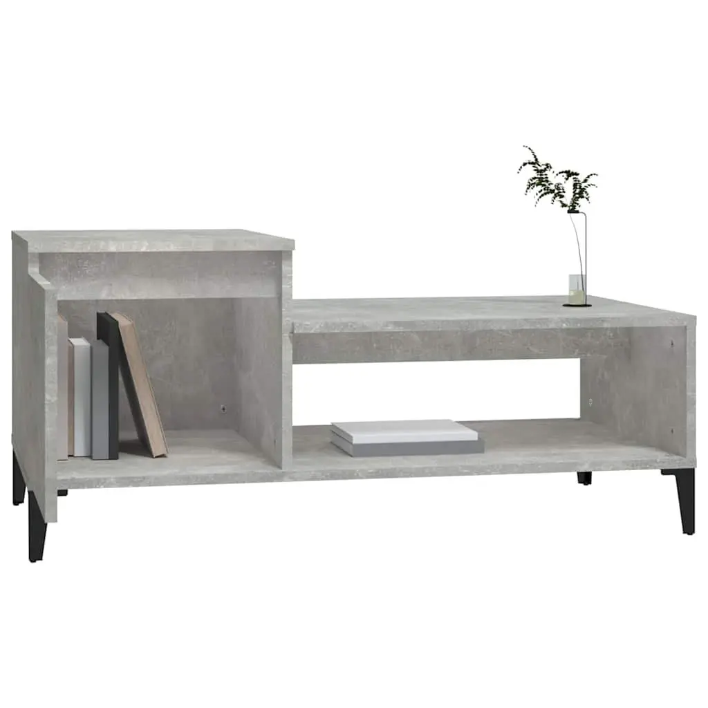 Coffee Table Grey Engineered Wood 100x50x45cm